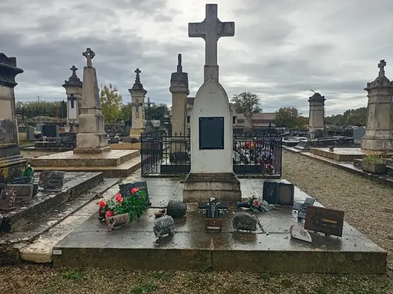 Image d'une sépulture avant une prestation de nettoyage de la pierre